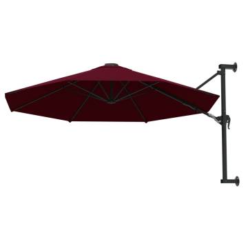 Wall-Mounted Parasol 300 cm Burgundy | Hipomarket UK