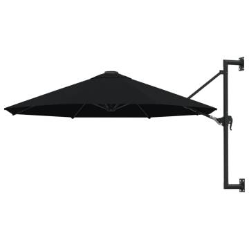 Wall-Mounted Parasol 300 cm Black | UV Protection & Durability