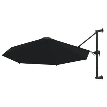 Wall-Mounted Parasol 300 cm Black | UV Protection & Durability