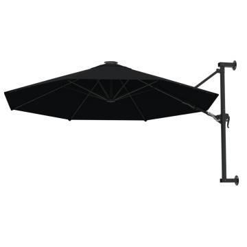 Wall-Mounted Parasol 300 cm Black | UV Protection & Durability