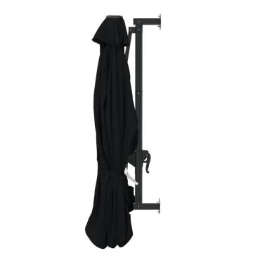 Wall-Mounted Parasol 300 cm Black | UV Protection & Durability