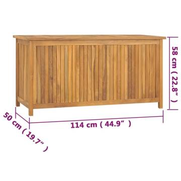 Garden Box 114x50x58 cm - Solid Teak Storage Solution