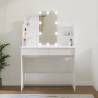 Stylish LED Dressing Table in High Gloss White - 96x40x142 cm