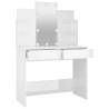 Stylish LED Dressing Table in High Gloss White - 96x40x142 cm