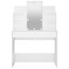 Stylish LED Dressing Table in High Gloss White - 96x40x142 cm