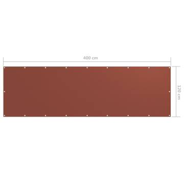 Terracotta Balcony Screen 120x400 cm | Waterproof Oxford Fabric