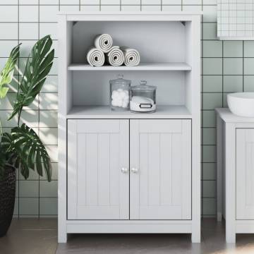 BERG White Bathroom Cabinet - Solid Pine Wood, 69.5x34x110 cm