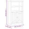 BERG White Bathroom Cabinet - Solid Pine Wood, 69.5x34x110 cm