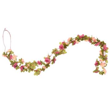 Artificial Flower Garlands - 6 pcs Rose Red 250 cm