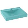 Luxury Matt Light Green Ceramic Basin with Faucet Hole - 60x46 cm