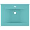 Luxury Matt Light Green Ceramic Basin with Faucet Hole - 60x46 cm