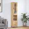 Stylish Highboard Sonoma Oak - Engineered Wood Storage Cabinet