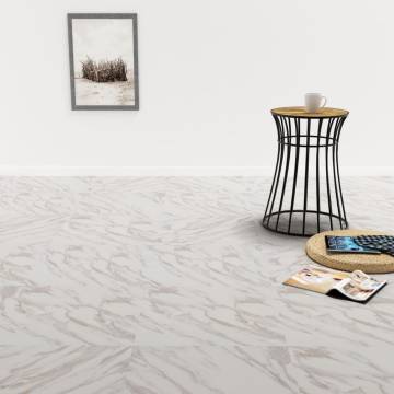 Self-Adhesive Flooring Planks 20 pcs - White Marble Design