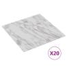 Self-Adhesive Flooring Planks 20 pcs - White Marble Design