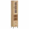 Stylish Highboard Sonoma Oak - Engineered Wood Storage Cabinet