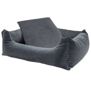 Madison Velvet Dog Bed - Cozy Comfort in Grey | 120x95cm