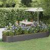 Garden Raised Bed Powder-coated Steel 322x100x36 cm Grey Colour grey Size 322 x 100 x 36 cm Quantity in Package 1 