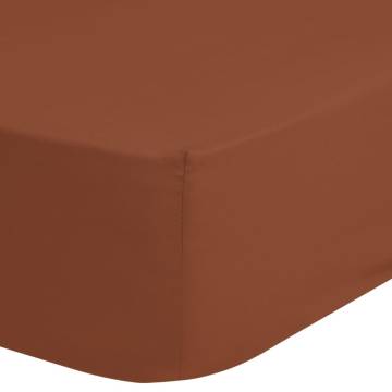 Good Morning Fitted Sheet 100x200 cm - Terracotta - Hipomarket