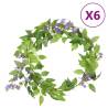 Artificial Flower Garlands 6 pcs Purple 200 cm Colour purple 