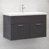 Sink Cabinet High Gloss Grey 80x38.5x46 cm Engineered Wood Colour high gloss grey Size 80 x 38.5 x 46 cm Number of 1 