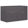 High Gloss Grey Sink Cabinet - Stylish Bathroom Storage | HipoMarket