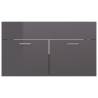 High Gloss Grey Sink Cabinet - Stylish Bathroom Storage | HipoMarket