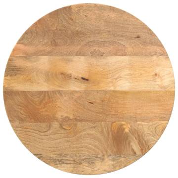 Round Solid Mango Wood Table Top Ø 40x3.8 cm - Rustic Charm