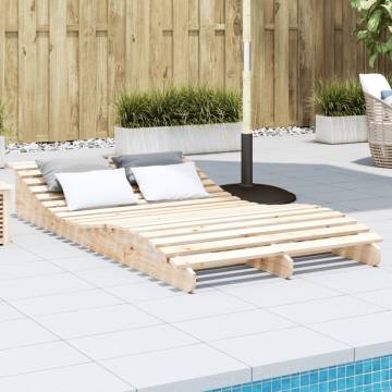 Sun Lounger 205x110 cm | Solid Pine Wood for Outdoor Relaxing