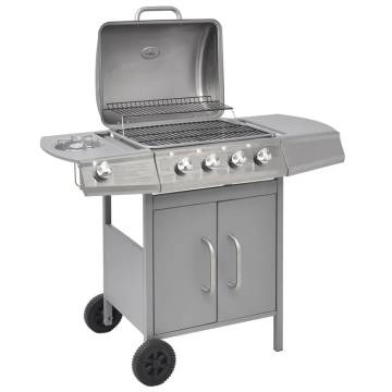 Gas Barbecue Grill 4+1 Cooking Zone - Silver