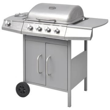 Gas Barbecue Grill 4+1 Cooking Zone - Silver