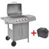 Gas Barbecue Grill 4+1 Cooking Zone - Silver