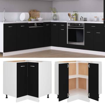 Corner Bottom Cabinet Black - Space-Saving Storage Solution