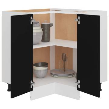 Corner Bottom Cabinet Black - Space-Saving Storage Solution