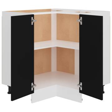 Corner Bottom Cabinet Black - Space-Saving Storage Solution