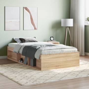 Sonoma Oak Bed Frame 90x190 cm - Modern & Practical Design