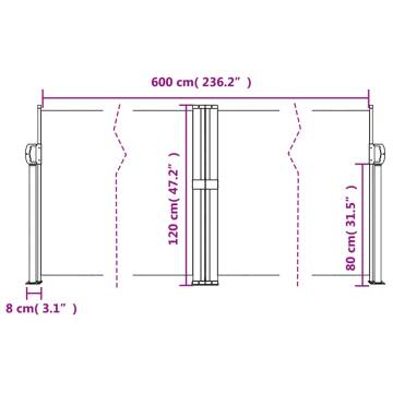 Retractable Side Awning Anthracite 120x600 cm - Hipomarket