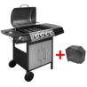 Gas Barbecue Grill 4+1 Cooking Zone - Black & Silver