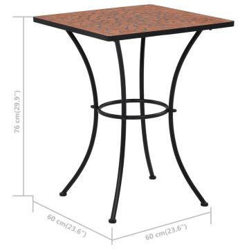 Mosaic Bistro Table Terracotta 60 cm Ceramic - Stylish & Sturdy