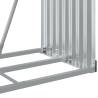 Log Holder Silver 80x45x190 cm - Galvanised Steel Storage