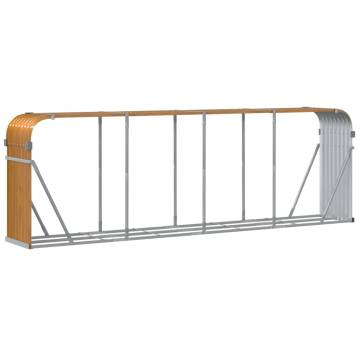 Log Holder Light Brown - Galvanised Steel 300x45x100 cm