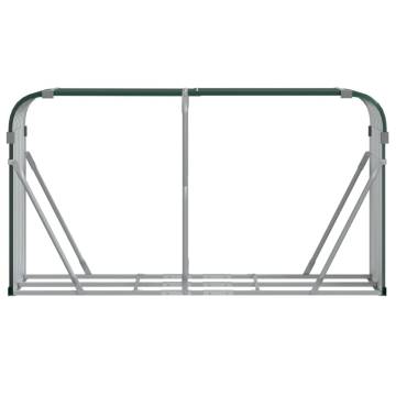 Sturdy Green Log Holder 180x45x100 cm in Galvanised Steel