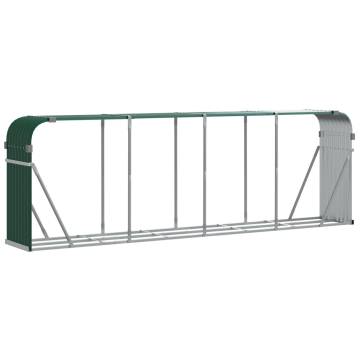 Log Holder Green 300x45x100 cm Galvanised Steel | Hipo Market