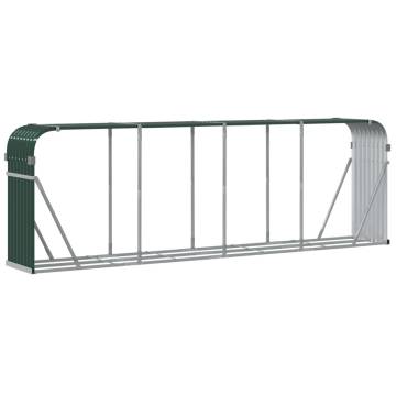 Log Holder Green 300x45x100 cm Galvanised Steel | Hipo Market