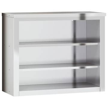 Stainless Steel Kitchen Wall Cabinet with Shelves | HipoMarket