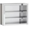 Stainless Steel Kitchen Wall Cabinet with Shelves | HipoMarket