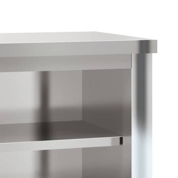 Stainless Steel Kitchen Wall Cabinet with Shelves | HipoMarket