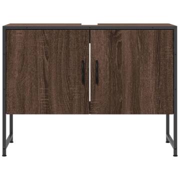 Brown Oak Bathroom Sink Cabinet - 80x33x60 cm | HipoMarket