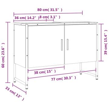 Brown Oak Bathroom Sink Cabinet - 80x33x60 cm | HipoMarket