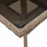 Stylish Beige Garden Table with Glass Top | 80x80 cm