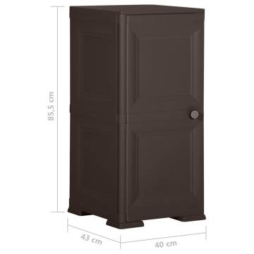 Plastic Cabinet 40x43x85.5 cm - Brown Wood Design Storage